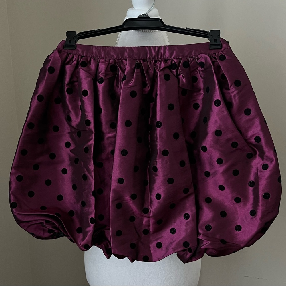 KC Parker Girls Purple With Black Polka Dots Bubble Skirt- 12